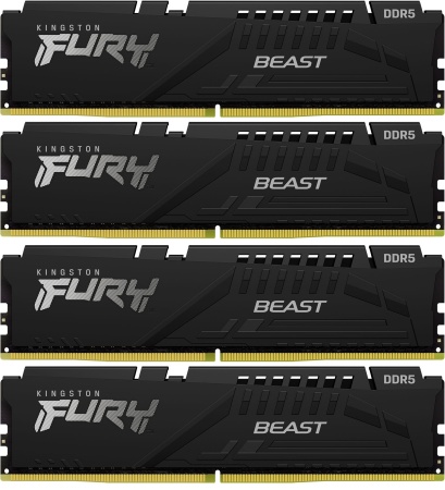 Память DDR5 4x16GB 6000MHz Kingston KF560C40BBK4-64 Fury Beast Black RTL Gaming PC5-48000 CL40 DIMM 288-pin 1.35В kit dual rank с радиатором Ret