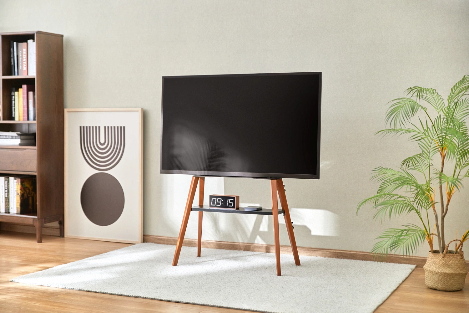 Подставка для телевизора Cactus CS-ST3645BKWN черный/орех 43"-65" макс.40кг напольный