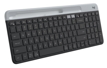 Клавиатура Logitech K580 (920-009275) черно-серая, компактная, 101 клавиша, Bluetooth или 2.4 GHz, USB-ресивер (Logitech Unifying®), 2 элемента ААА (086692)