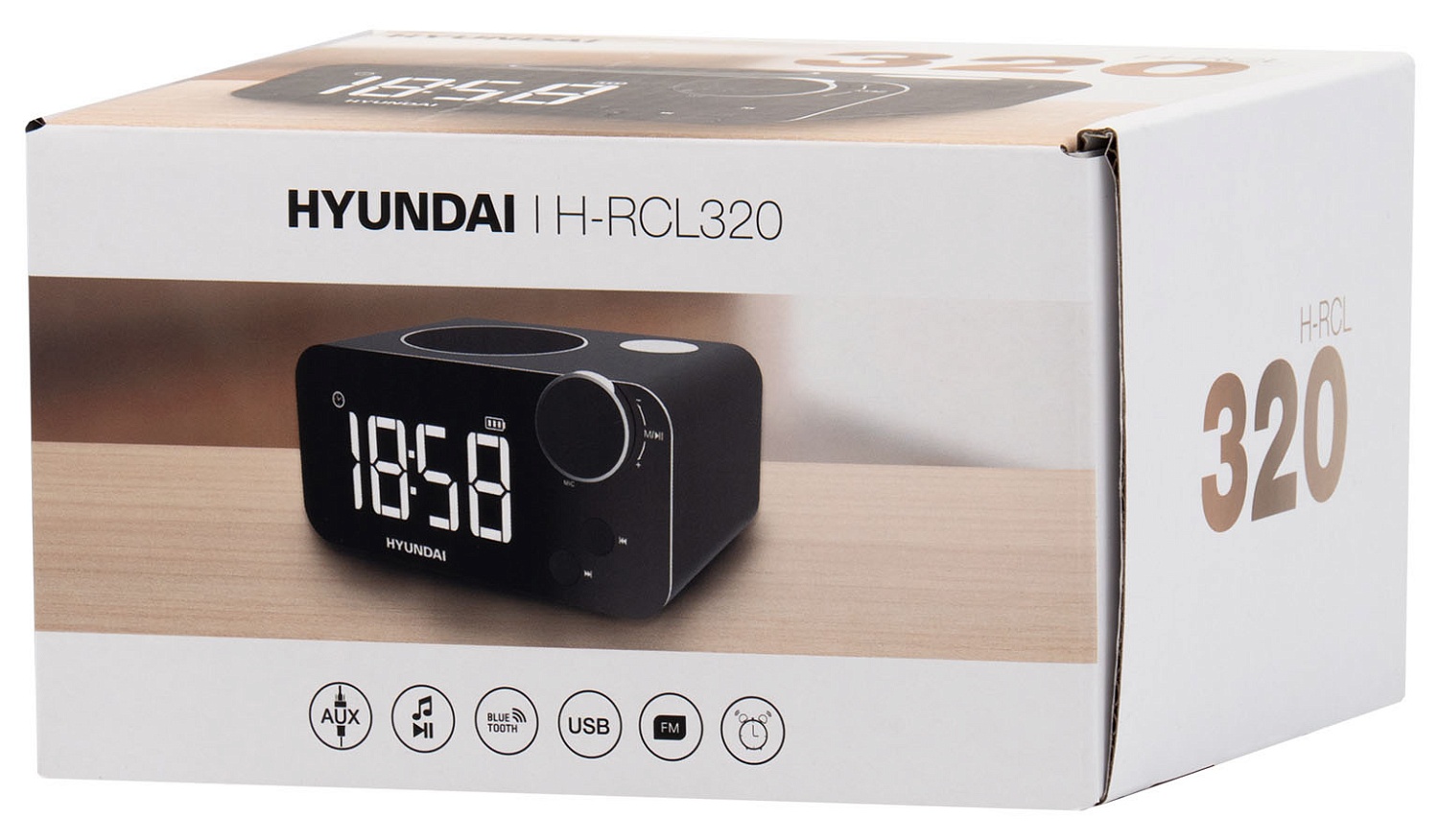 Радиобудильник Hyundai H-RCL320 черный LCD подсв:белая часы:цифровые FM Радиобудильник Hyundai H-RCL320 черный LCD подсв:белая часы:цифровые FM
