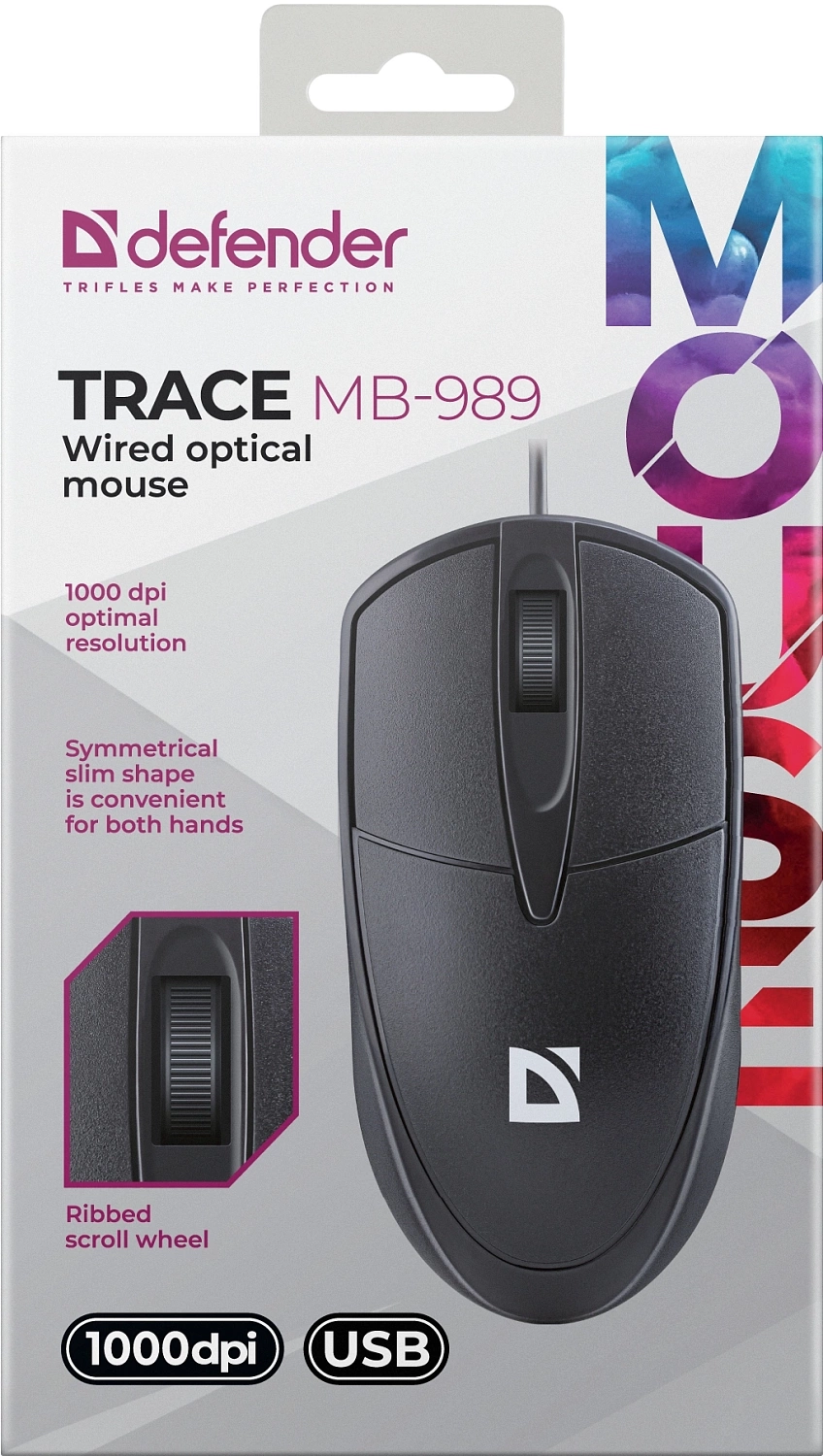 Мышь Defender Trace MB-989 черный оптическая 1000dpi USB 2but (52989) Мышь Defender Trace MB-989 черный оптическая 1000dpi USB 2but (52989)