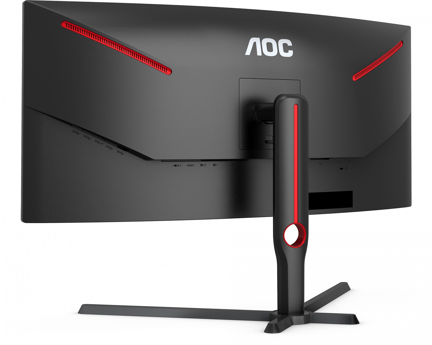 Монитор AOC 34" Gaming CU34G3S/BK черный/красный VA LED 1ms 21:9 HDMI M/M матовая HAS Piv 300cd 178гр/178гр 3440x1440 165Hz FreeSync Premium DP 2K USB 8.25кг