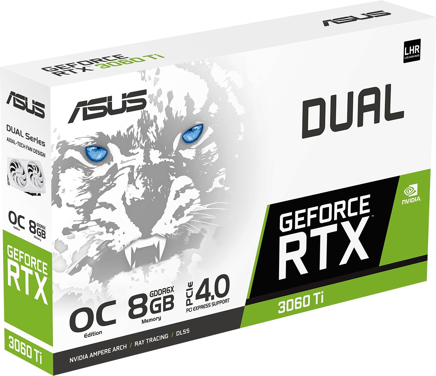 Видеокарта ASUS DUAL-RTX3060TI-O8GD6X-WHITE//RTX3060TI HDMI DP*3 8G D6X; 90YV0IP2-M0NA00