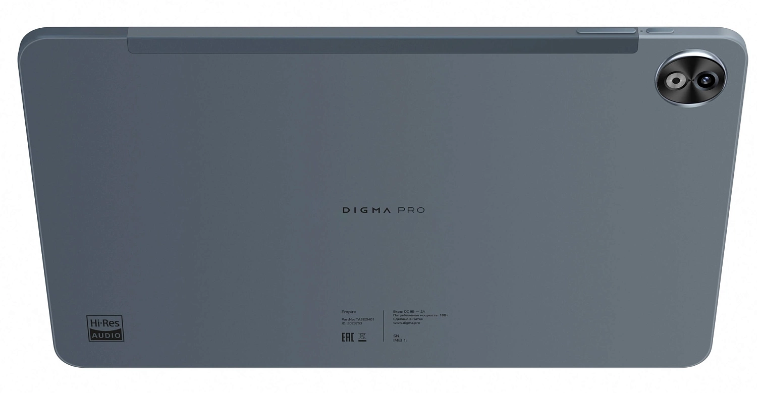 Планшет Digma Pro Empire G99 (2.2) 8C RAM8Gb ROM256Gb 12" In-Cell 2000x1200 4G 2Sim Android 14 серый 16Mpix 8Mpix BT WiFi microSD 2Tb 10000mAh