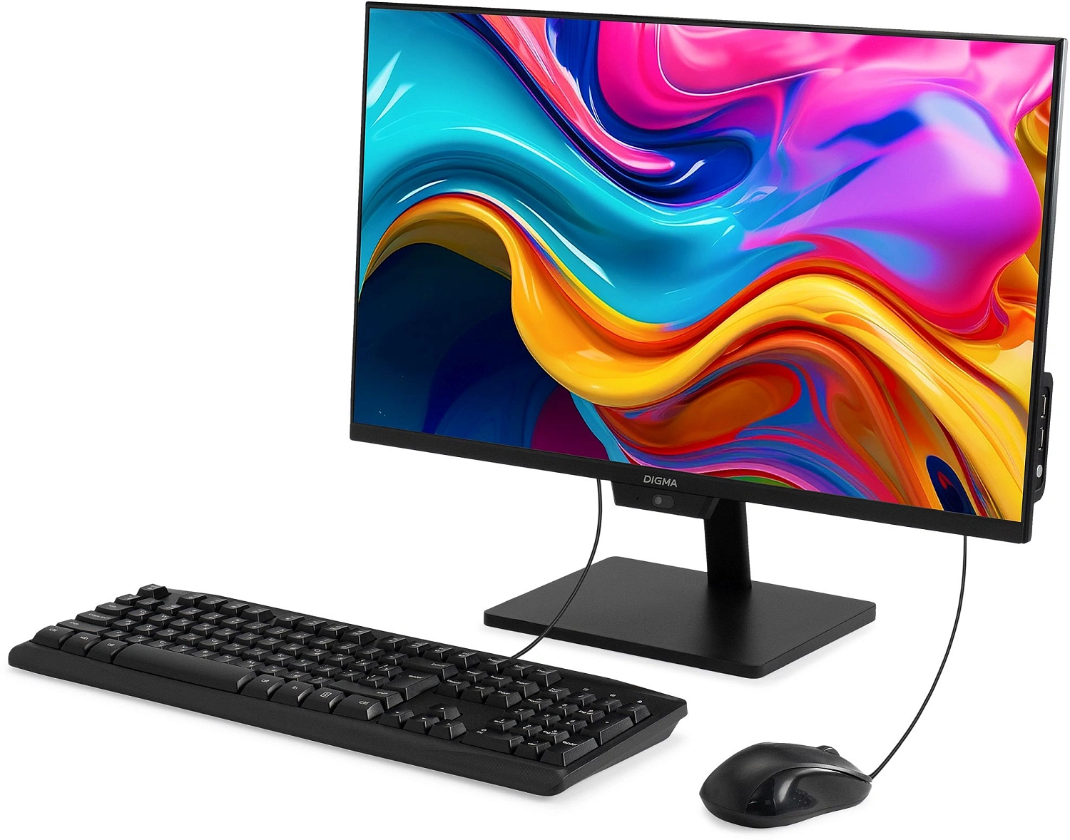 Моноблок Digma Action 23.8" Full HD N95 (1.7) 8Gb SSD256Gb UHDG 600 CR Windows 11 Pro GbitEth WiFi BT 36W клавиатура мышь Cam черный 1920x1080