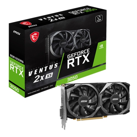 Видеокарта MSI RTX3050 VENTUS 2X XS 8GB GDDR6 128-bit DP HDMI DL-DVI-D 2FAN RTL