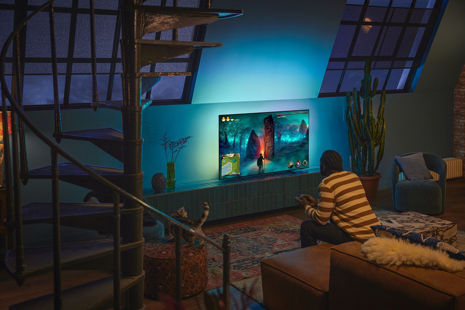 Телевизор OLED Philips 55" 55OLED708/12 антрацитовый 4K Ultra HD 120Hz DVB-T DVB-T2 DVB-C DVB-S DVB-S2 USB WiFi Smart TV