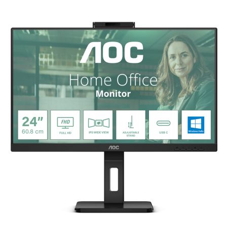 Монитор AOC 23.8" 24P3CW черный IPS LED 16:9 HDMI M/M матовая HAS Piv 300cd 178гр/178гр 1920x1080 75Hz DP FHD USB 5.41кг