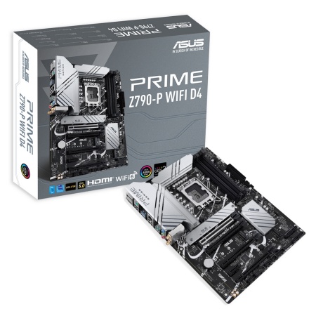 PRIME Z790-P WIFI D4 ASUS PRIME Z790-P WIFI D4, LGA1700, Z790, 4*DDR4, DP+HDMI, SATA3 + RAID, Audio, Gb LAN, USB 3.2, USB 2.0, COM*1 header (w/o cable), ATX;