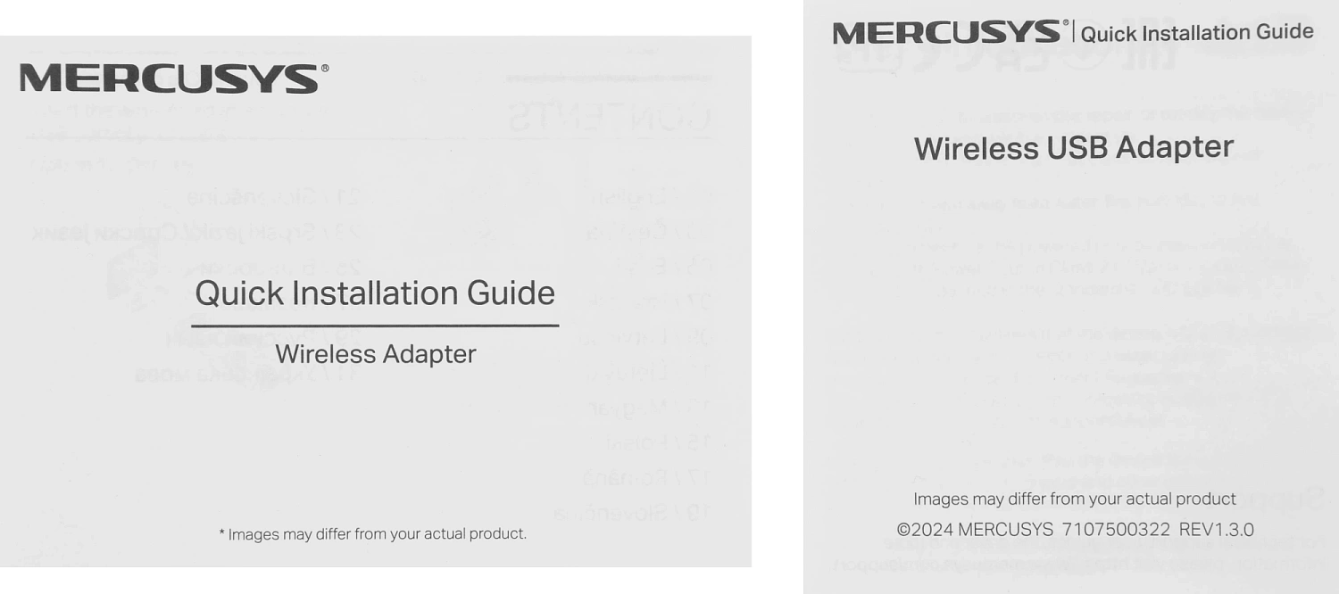 Сетевой адаптер Wi-Fi Mercusys MA14N АХ300 USB 2.0 (ант.внутр.)