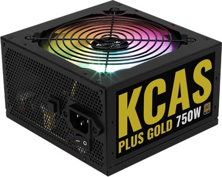 Блок питания Aerocool ATX 750W KCAS PLUS GOLD 750W RGB 80+ gold (20+4pin) APFC 120mm fan color LED 8xSATA RTL