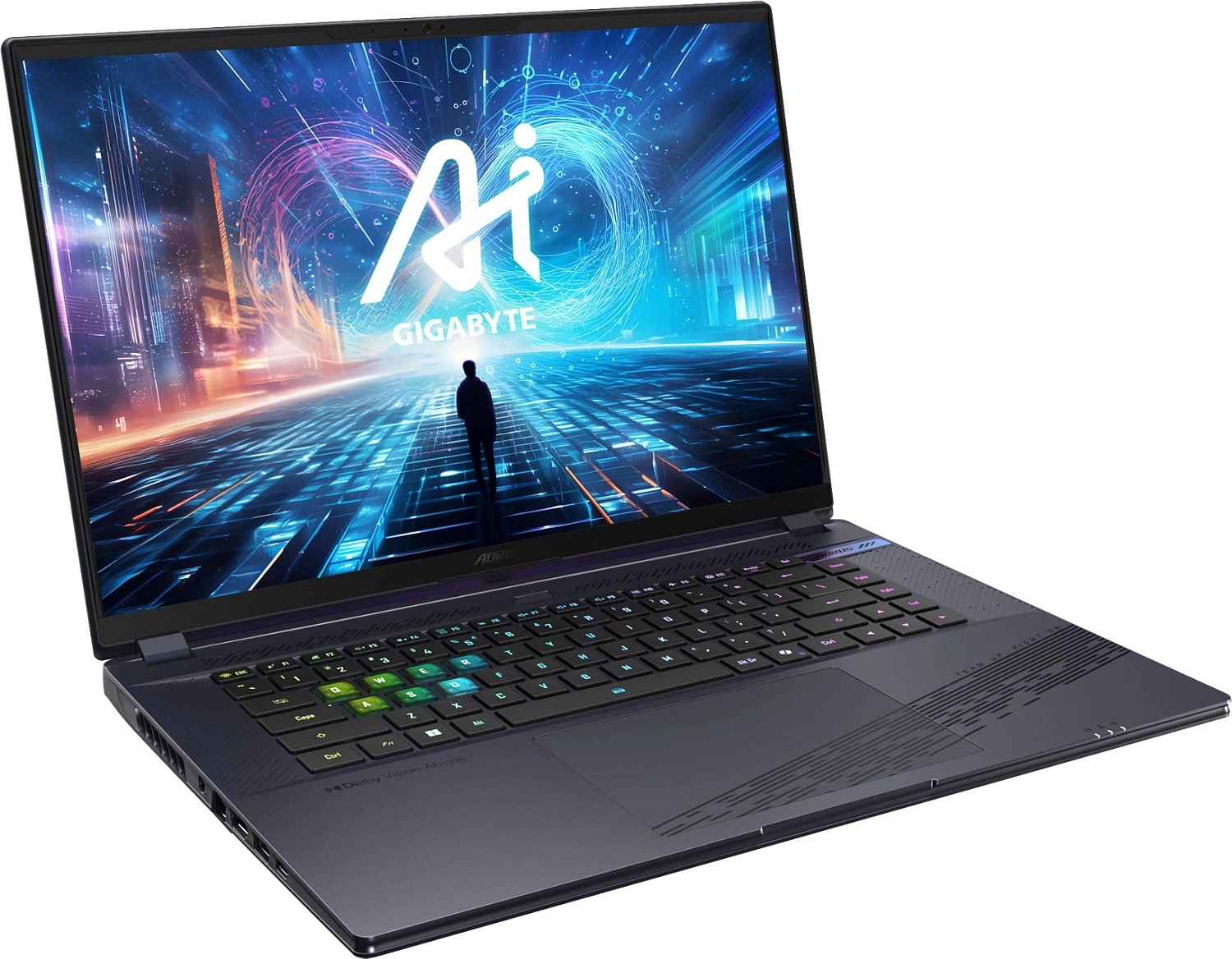Ноутбук Gigabyte Aorus 16X Core i7 13650HX 32Gb SSD1Tb NVIDIA GeForce RTX4070 8Gb 16" IPS QHD+ (2560x1600) Free DOS grey WiFi BT Cam (9SG-43KZC64SD)