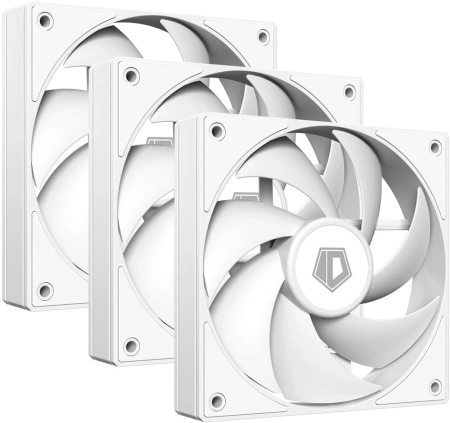 Вентилятор ID-Cooling AF-125-W Trio 120x120x25mm белый 4-pin 14-30dB 170gr Ret