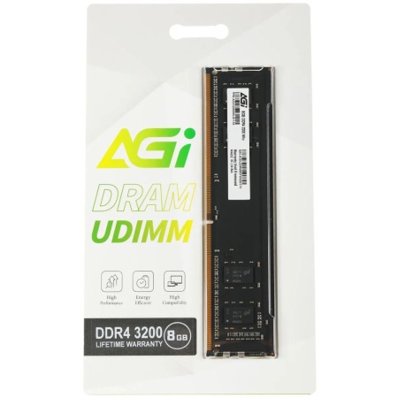Модуль памяти AGI DDR4 3200MHz 8GB UDIMM RETAIL (No Heat Sink (for UDIMM)) -Single tray