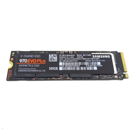 M.2 2280 500GB Samsung 970 EVO Plus Client SSD MZ-V7S500BW PCIe Gen3x4 with NVMe, 3500/3200, уц-3-7 480/550K, MTBF 1.5M, 3D NAND TLC, 512MB, 300TBW, NVMe 1.3, RTL {10} (628116)