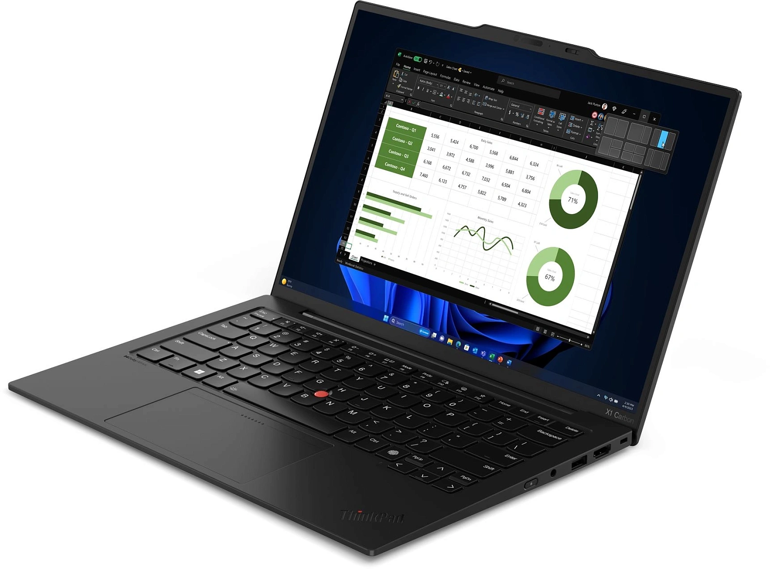 Ноутбук Lenovo ThinkPad X1 Carbon G12 Core Ultra 7 155U 32Gb SSD1Tb Intel Graphics 14" OLED 2.8K (2880x1800) Windows 11 Pro 64 black WiFi BT Cam (21KDSHNG00)
