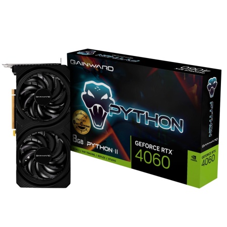 Видеокарта Gainward RTX4060 PYTHON II OC 8GB GDDR6 128bit 3xDP HDMI 2FAN RTL