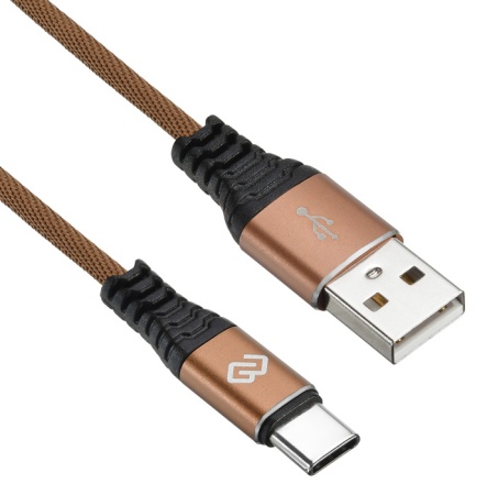 Кабель Digma TYPE-C-1.2M-BRAIDED-BR USB (m)-USB Type-C (m) 1.2м коричневый