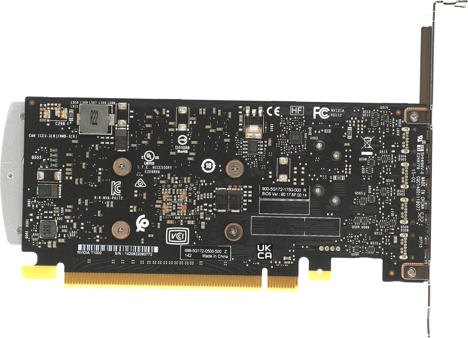 Видеокарта PNY PCI-E T1000 NVIDIA T1000 4096Mb 128 GDDR6 mDPx4 Bulk low profile