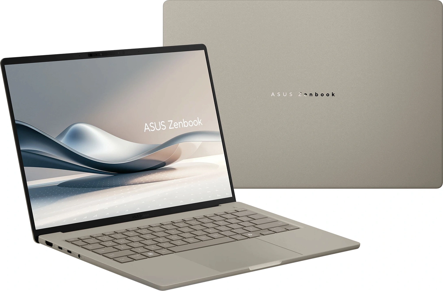 Ноутбук Asus Zenbook A14 UX3407QA-QD556W Snapdragon X X1-26-100 16Gb SSD512Gb Qualcomm Adreno 14" OLED WUXGA (1920x1200) Windows 11 Home beige WiFi BT Cam (90NB1501-M012H0)