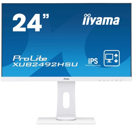 Монитор LCD 23.8'' [16:9] 1920х1080(FHD) IPS, nonGLARE, 250cd/m2, H178°/V178°, 1000:1, 5M:1, 16.7M, 4ms, VGA, HDMI, DP, USB-Hub, Height adj, Pivot, Tilt, Swivel, Speakers, 3Y, White