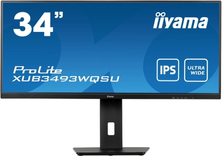 Монитор Iiyama 34" ProLite XUB3493WQSU-B5 черный IPS LED 21:9 HDMI M/M матовая HAS Piv 400cd 178гр/178гр 3440x1440 75Hz FreeSync DP UW USB 9.4кг