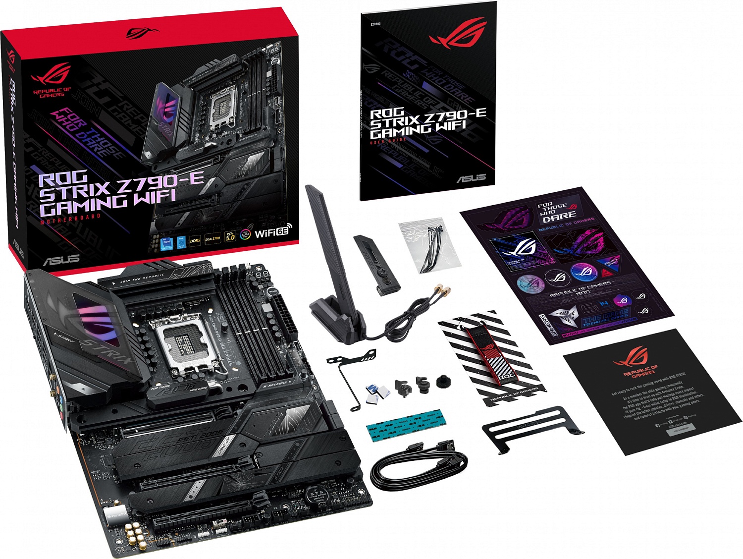 Материнская плата ASUS ROG STRIX Z790-E GAMING WIFI, LGA1700, Z790, 4*DDR5, DP+HDMI, 4xSATA3 + RAID, M2, Audio, 2,5Gb LAN, USB 3.2, USB 2.0, ATX; 90MB1CL0-M0EAY0