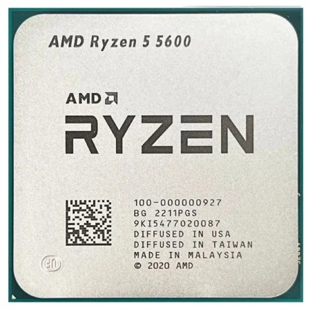 Процессор CPU AMD Ryzen 5 5600, 6/12, 3.5-4.4GHz, 384KB/3MB/32MB, AM4, 65W, OEM, 1 year