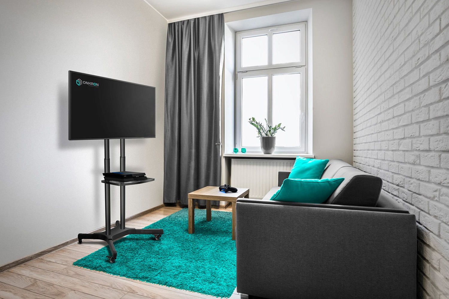 Подставка для телевизора Onkron TS1351 черный 32"-65" макс.50кг напольный мобильный