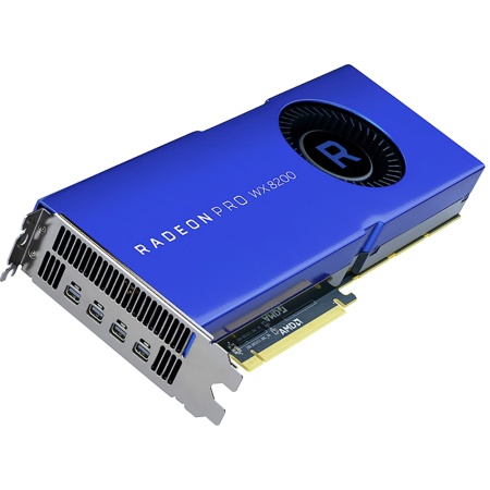 100-505956 Graphics Processing Unit, AMD Radeon Pro WX 8200 8GB GDDR5 4-DP PCIe 3.0.(AW100505956) RTL {2}