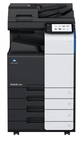 Лазерное многофункциональное устройство Konica Minolta bizhub C300i (МФУ, A3, 30 стр./мин, без крышки и ADF, без тумбы, без картриджей, без кабеля питания, запуск только инженером платно) официальная гарантия 1 год от Konica Minolta