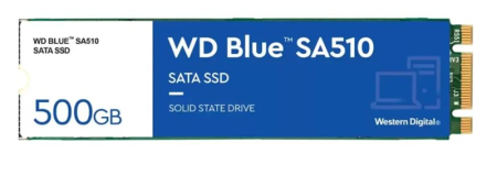 Твердотельный накопитель Western Digital SSD Blue SA510 500Gb M2.2280  SATA III WDS500G3B0B, 1 year