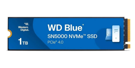 Твердотельный накопитель Western Digital Blue SN5000 SSD M2.2280 PCIe 4.0 1Tb, 5150MBs/4900MBs, TBW 600, WDS100T4B0E, 1 year