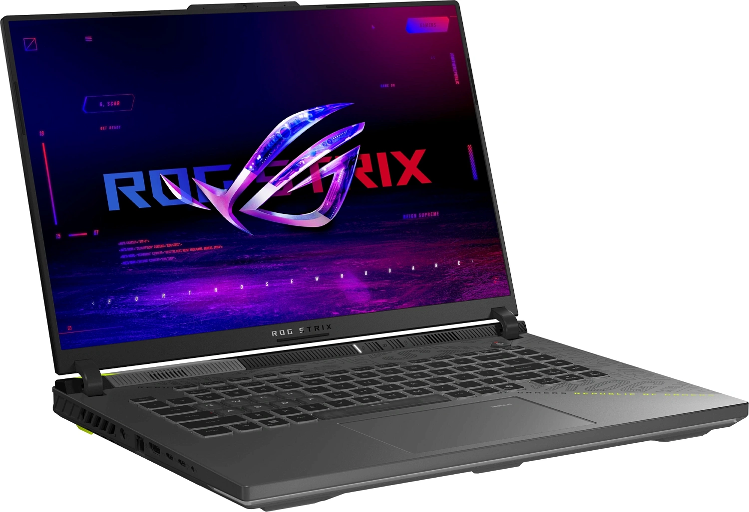Ноутбук Asus ROG Strix G16 G614PP-TS206 Ryzen 9 8940HX 32Gb SSD512Gb NVIDIA GeForce RTX 5070 8Gb 16" IPS 2.5K (2560x1600) без ОС green WiFi BT Cam (90NR0L68-M009F0)