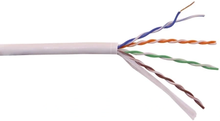 Кабель Кабель LANMASTER U/UTP, 4 пары, Кат. 5E, 350 МГц, LSZH, нг(А)-HF, серый, 305 м