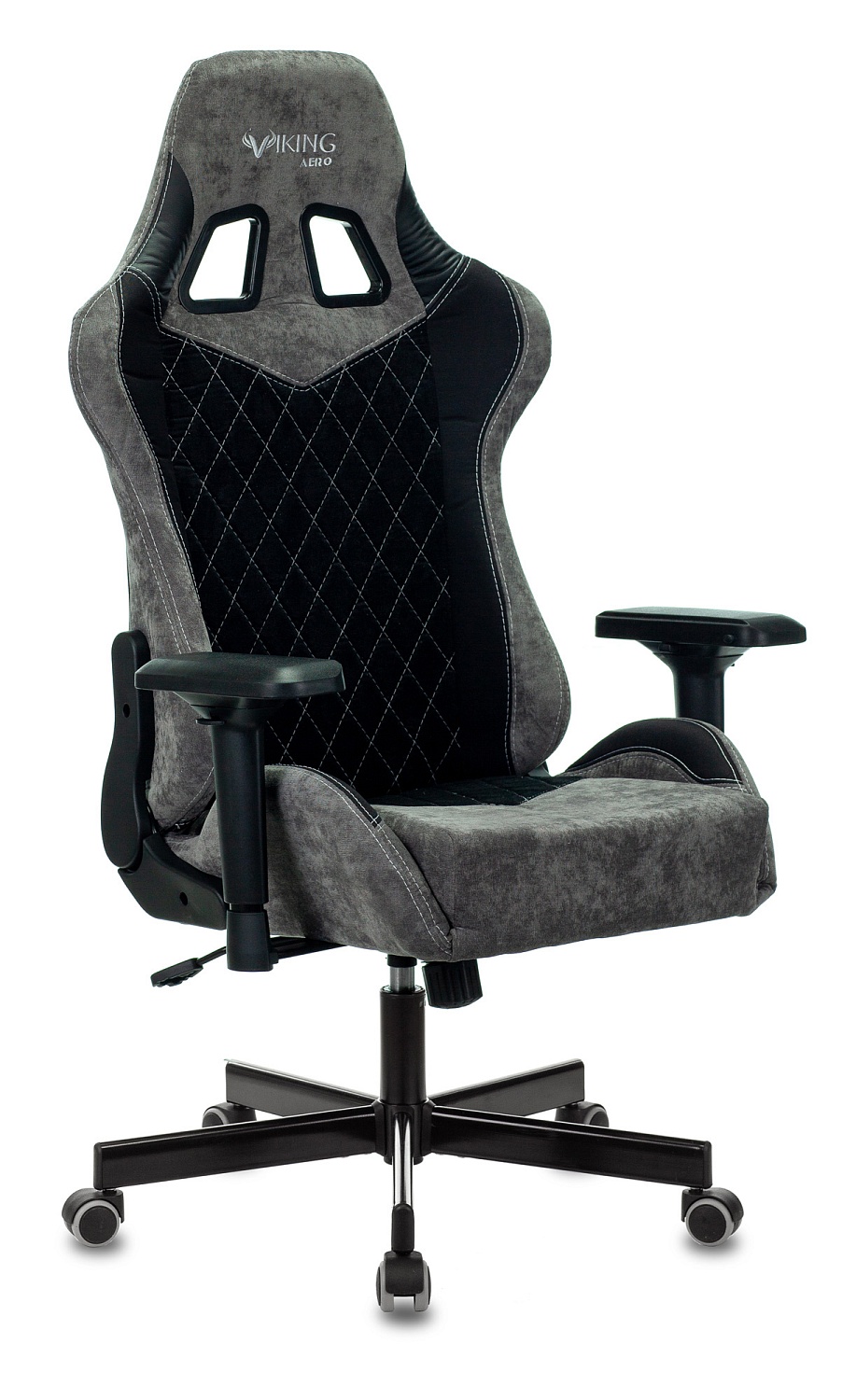 Кресло игровое Zombie VIKING 7 KNIGHT Fabric черный ткань/эко.кожа с подголов. крестов. металл Кресло игровое Zombie VIKING 7 KNIGHT Fabric черный ткань/эко.кожа с подголов. крестов. металл