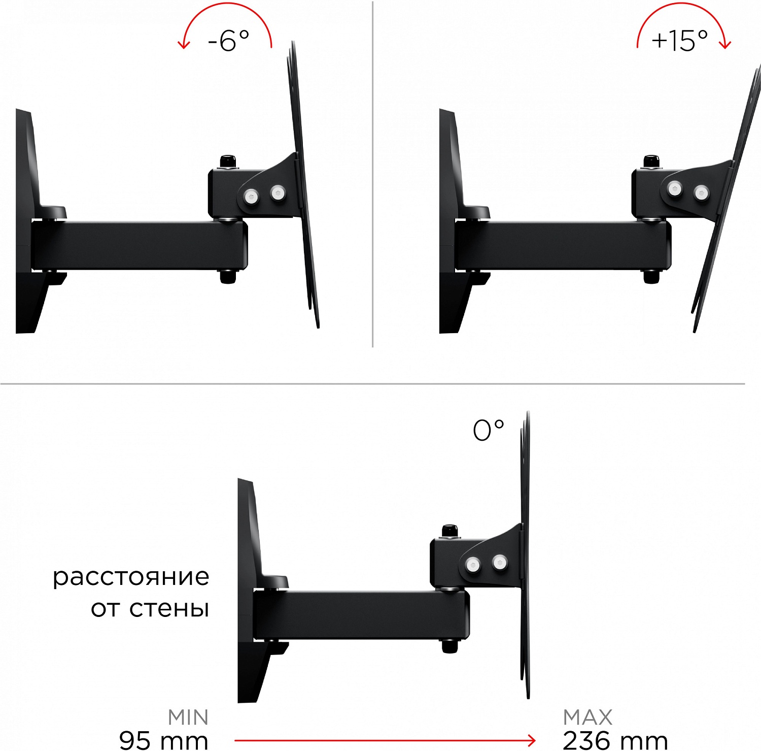 Кронштейн для телевизора Holder LCDS-5037 металлик 20"-37" макс.30кг настенный поворот и наклон