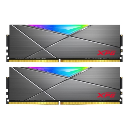 32GB ADATA DDR4 3200 DIMM XPG SPECTRIX D50 RGB Grey Gaming Memory AX4U320016G16A-DT50 Non-ECC, AX4U320016G16A-DT50 CL16, 1.35V, Heat Shield, Kit (2x16GB), RTL (931283)