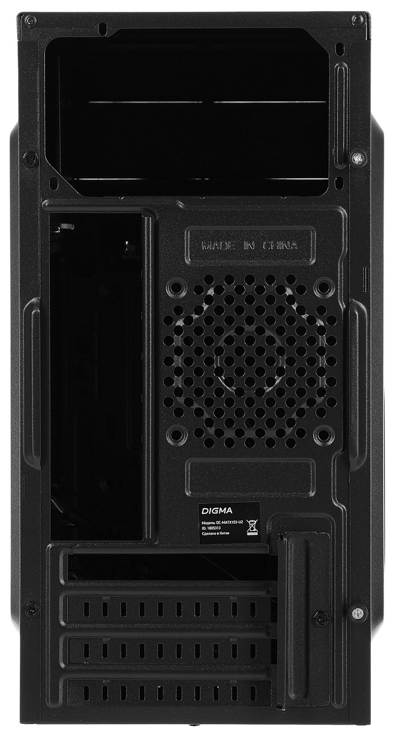 Корпус Digma DC-MATX103-U2 черный без БП mATX 1x80mm 2x120mm 2xUSB2.0 audio