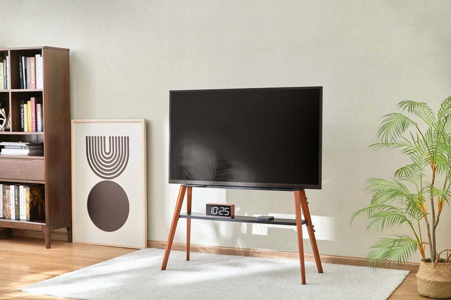 Подставка для телевизора Cactus CS-ST3647BKWN черный/орех 49"-75" макс.40кг напольный