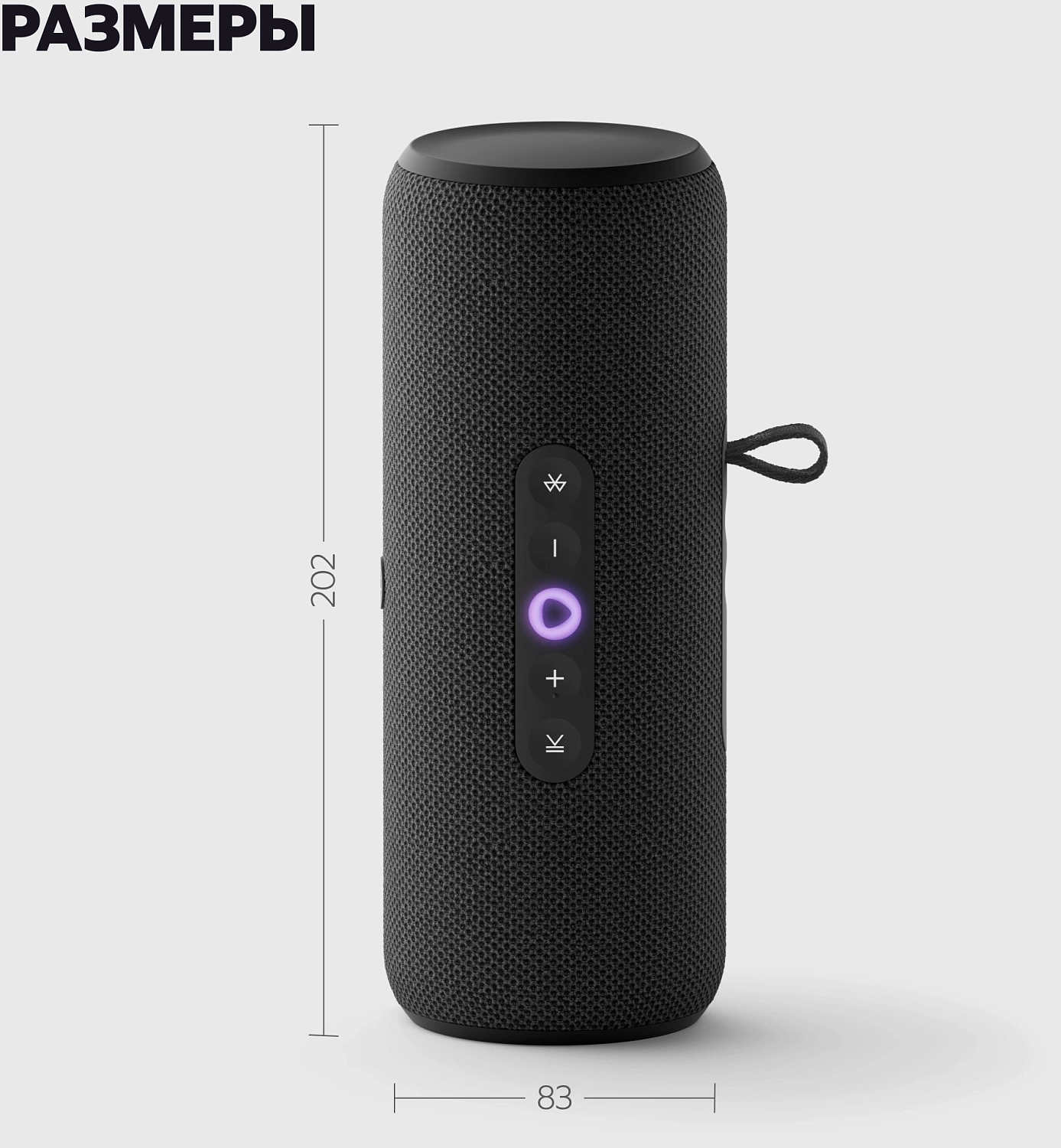 Умная колонка Yandex Стрит Алиса черный 30W 2.0 BT/Wi-Fi 10м 3300mAh (YNDX-00030BLK)