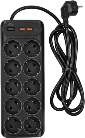 Сетевой фильтр Powercom SP-10 USB2A1СB 1.8м 1.8м (10 розеток) черный (коробка) Сетевой фильтр Powercom SP-10 USB2A1СB 1.8м 1.8м (10 розеток) черный (коробка)