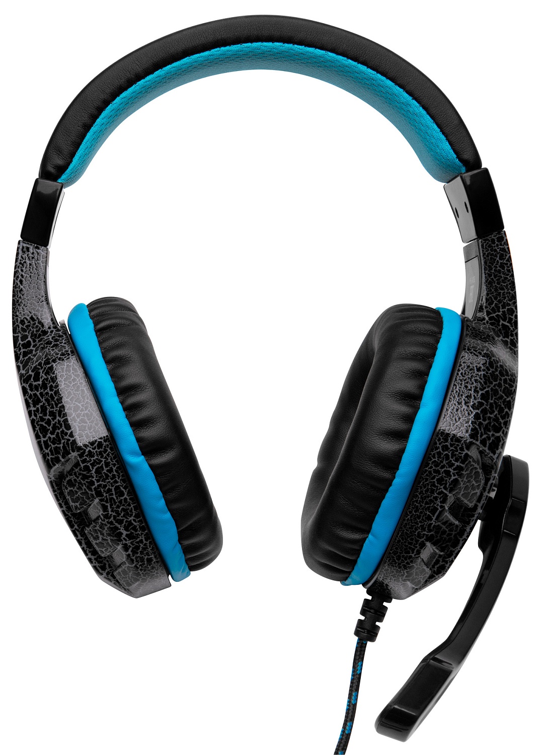 Наушники с микрофоном Оклик HS-L400G ZEUS черный/синий 2.2м мониторные оголовье (359480)