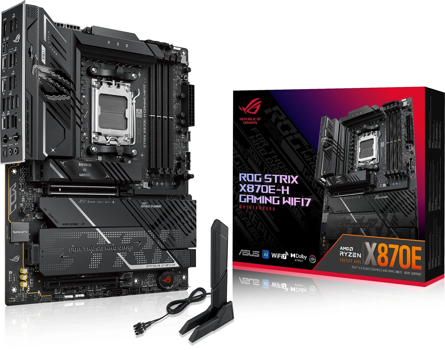 Материнская плата Asus ROG STRIX X870E-H GAMING WIFI7 SocketAM5 AMD X870E 4xDDR5 ATX AC`97 8ch(7.1) 5Gigabit RAID+HDMI