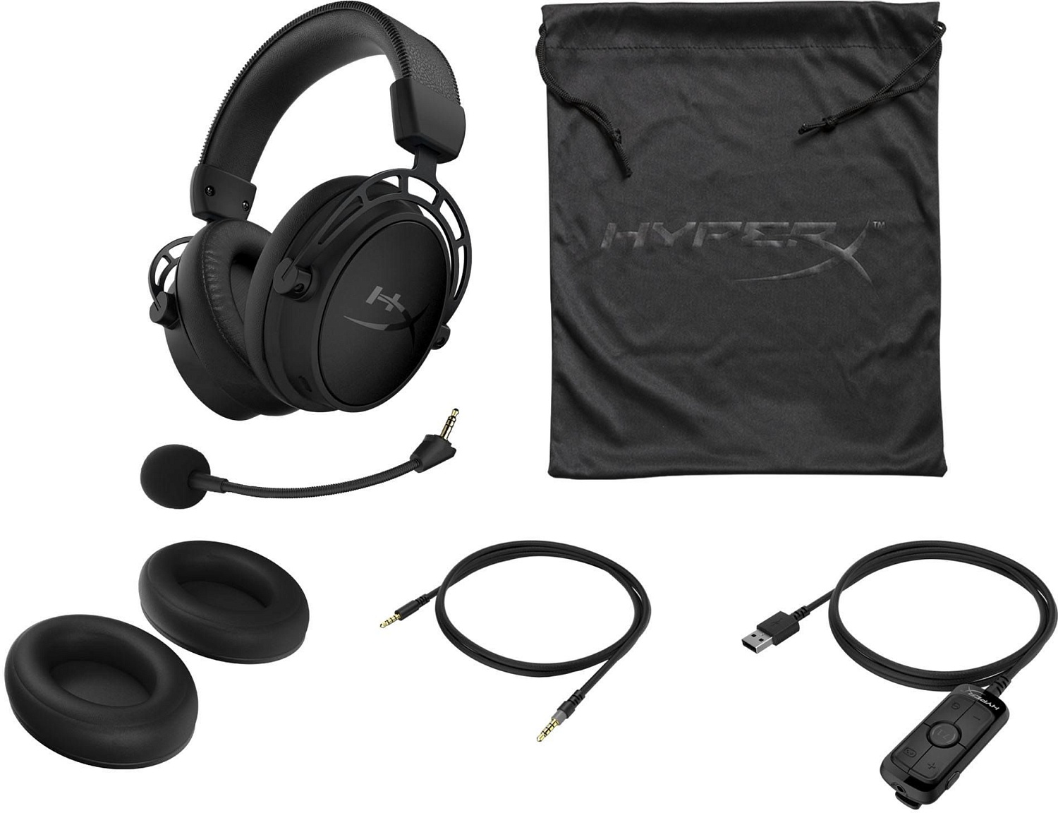 Наушники с микрофоном HyperX Cloud Alpha S Blackout (HX-HSCAS-BK) черный 2м мониторные оголовье (4P5L2AA)