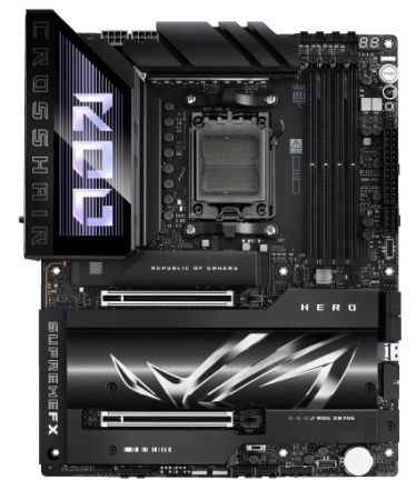 Материнская плата ASUS ROG CROSSHAIR X870E HERO, AM5, X870, 4*DDR5, 4*SATA, 5*M.2,  6*USB 3.2, 2*Type-C, 2*USB4, 6*PCIx16, HDMI, ATX; 90MB1IE0-M0EAY0