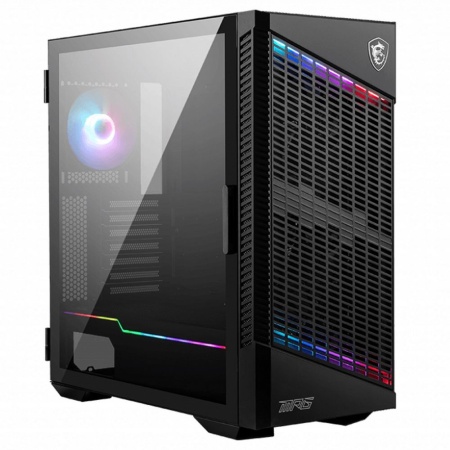 Корпус для ПК MSI Bad Pack MPG VELOX 100P AIRFLOW 2xUSB 3.0, 1xType C, 1x120mm ARGB Fan,3x120mm Black Fan,ARGB Control Board, Tempered Glass Window, Plastic Mesh, Brown box (829292) bp