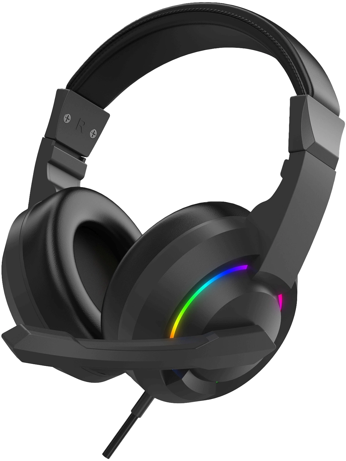 Наушники с микрофоном Оклик HS-L315G черный 1.8м накладные USB оголовье (2007552)