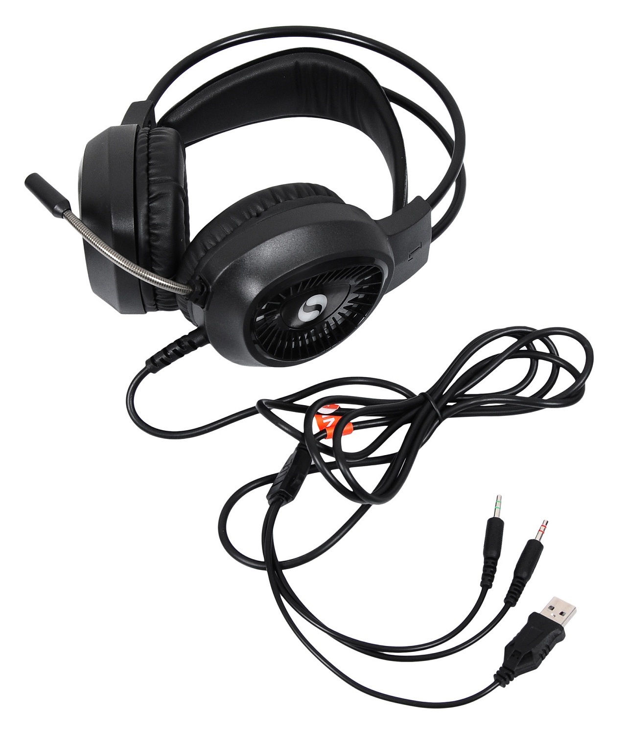 Наушники с микрофоном SunWind SW-HS410G черный 2.1м мониторные оголовье (1422159)