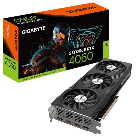 Видеокарта Gigabyte RTX4060 GAMING OC 8GB GDDR6 128-bit DPx2 HDMIx2 3FAN RTL